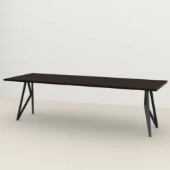 Eettafel Butterfly donkerbruin 240x90 cm rechte rand