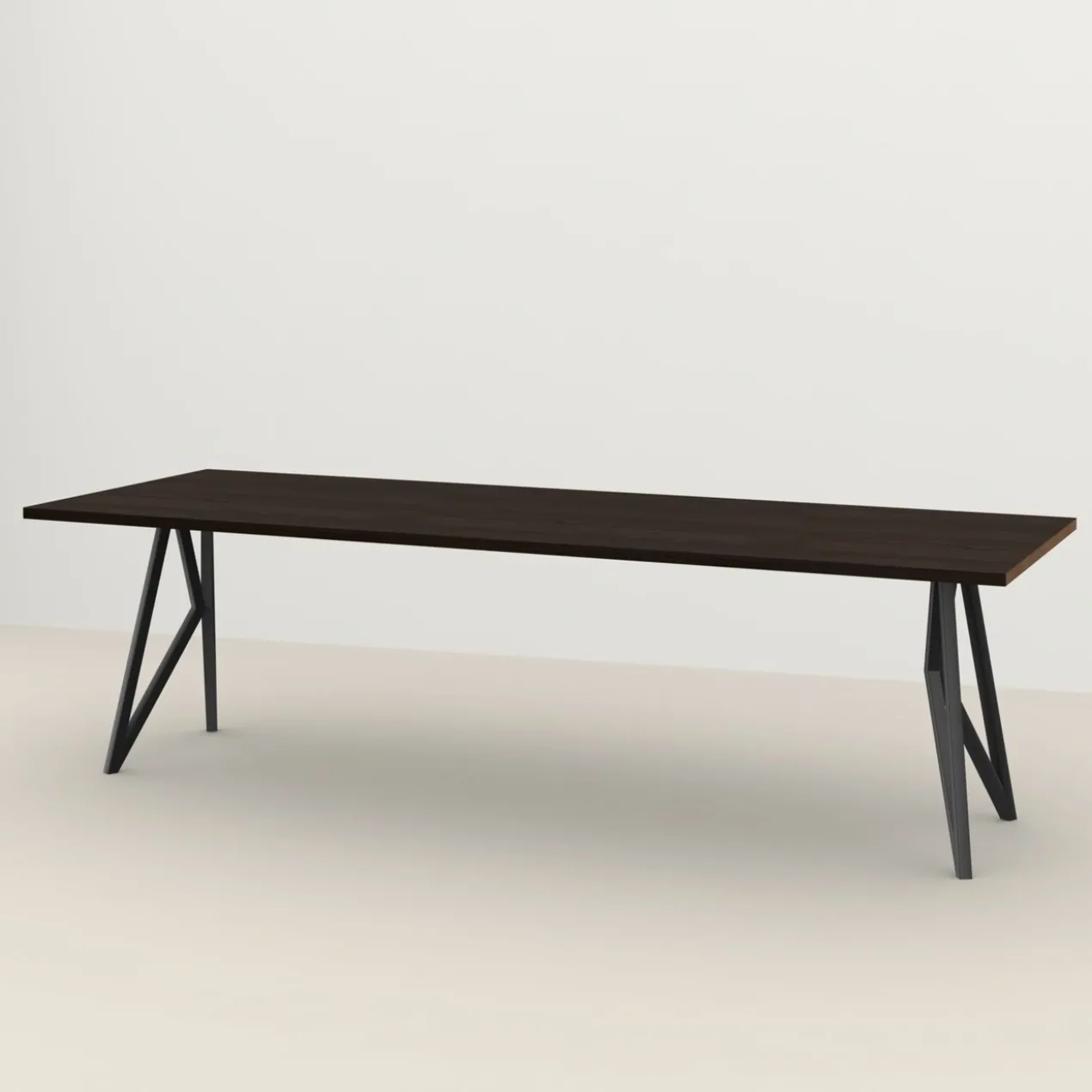 Eettafel Butterfly donkerbruin 240x90 cm rechte rand