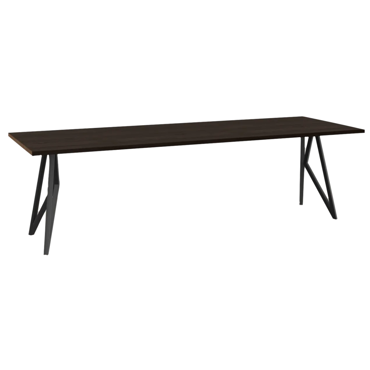 Eettafel Butterfly donkerbruin 280x90 cm rechte rand