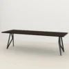 Eettafel Butterfly donkerbruin 300x90 cm rechte rand
