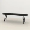 Eettafel Butterfly plat ovaal zwart 240x90 cm rechte rand