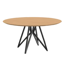 Eettafel Butterfly Quadpod naturel Ø140 cm verjongd