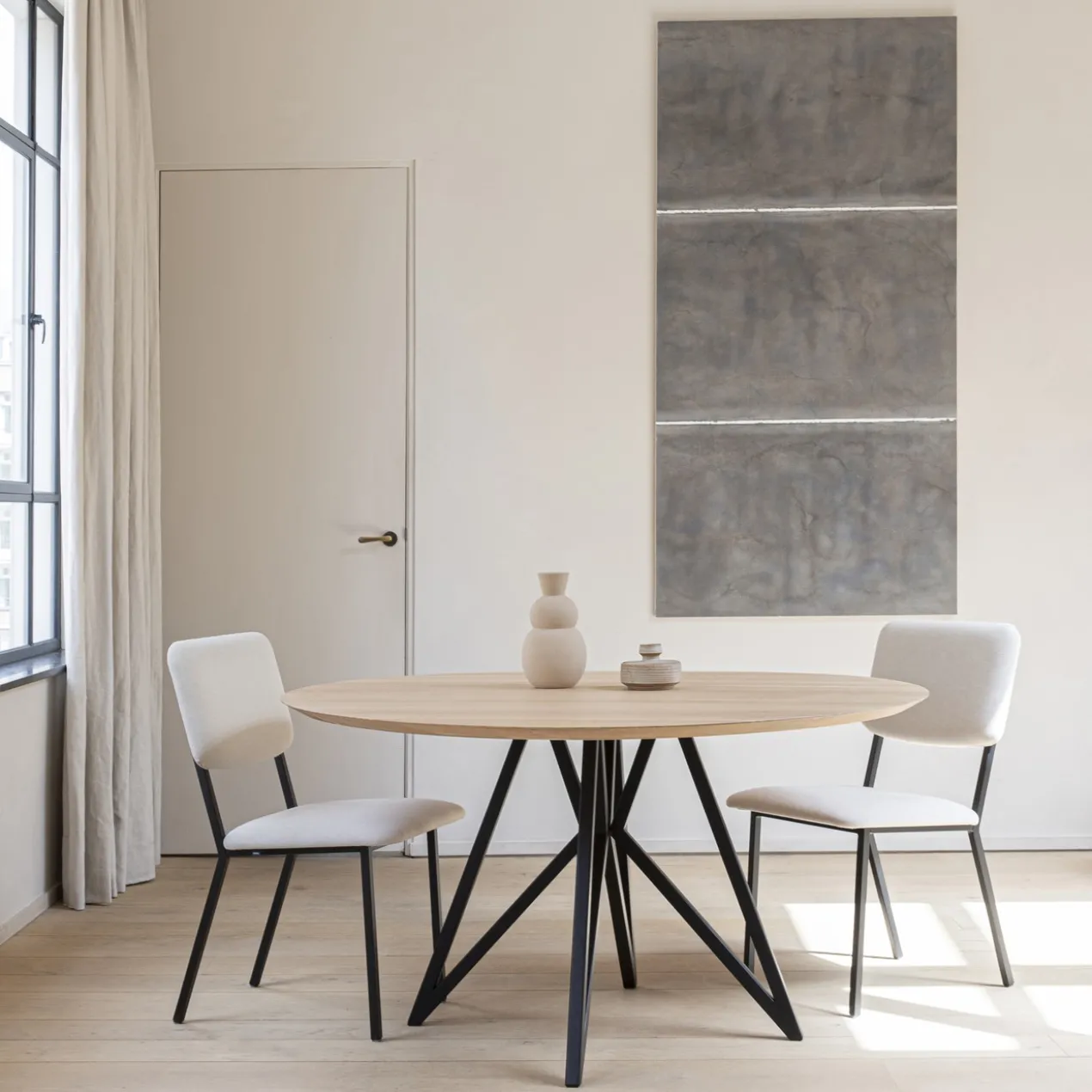 Eettafel Butterfly QuadpodXL naturel Ø160 cm recht