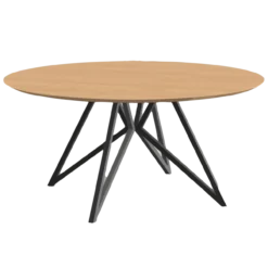 Eettafel Butterfly QuadpodXL naturel Ø160 cm verjongd