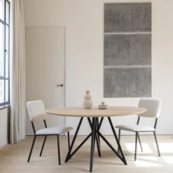 Eettafel Butterfly QuadpodXL naturel Ø180 cm recht