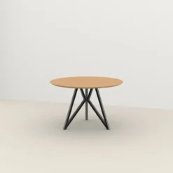Eettafel Butterfly tripod naturel olie Ø120 cm verjongd