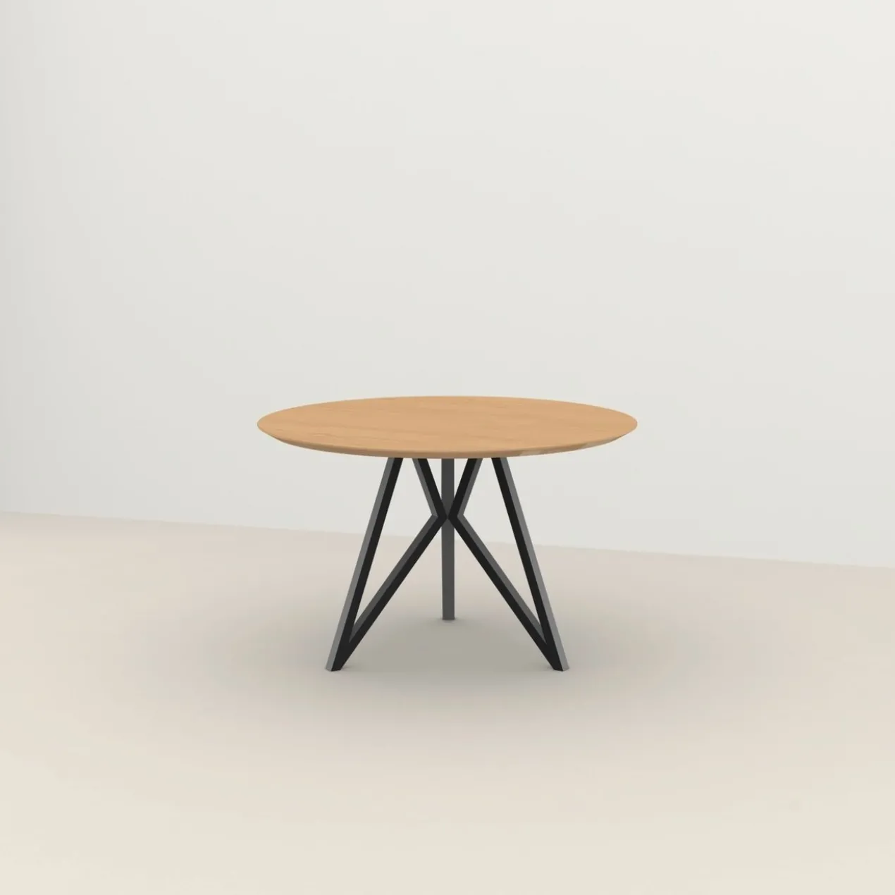 Eettafel Butterfly tripod naturel olie Ø120 cm verjongd