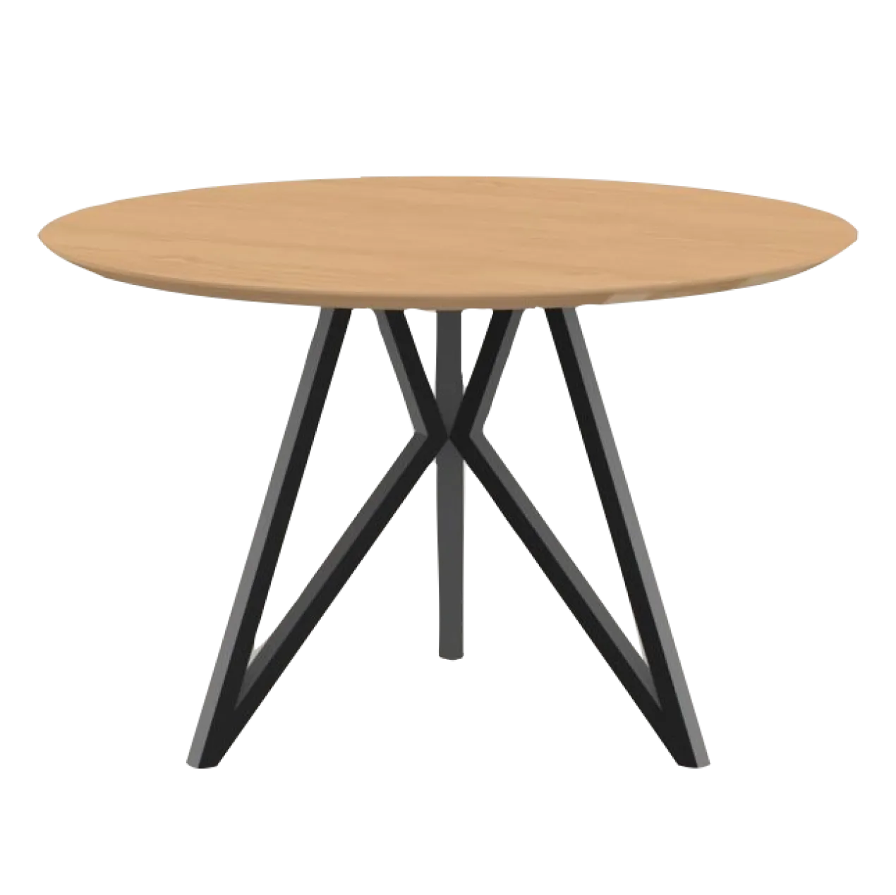 Eettafel Butterfly tripod naturel olie Ø120 cm verjongd
