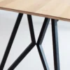 Eettafel Butterfly zwart frame naturel 200x90 cm verjongd