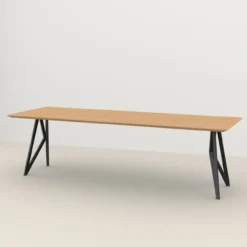 Eettafel Butterfly zwart frame naturel 200x90 cm verjongd