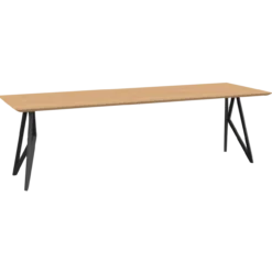 Eettafel Butterfly zwart frame naturel 180x90 cm verjongd