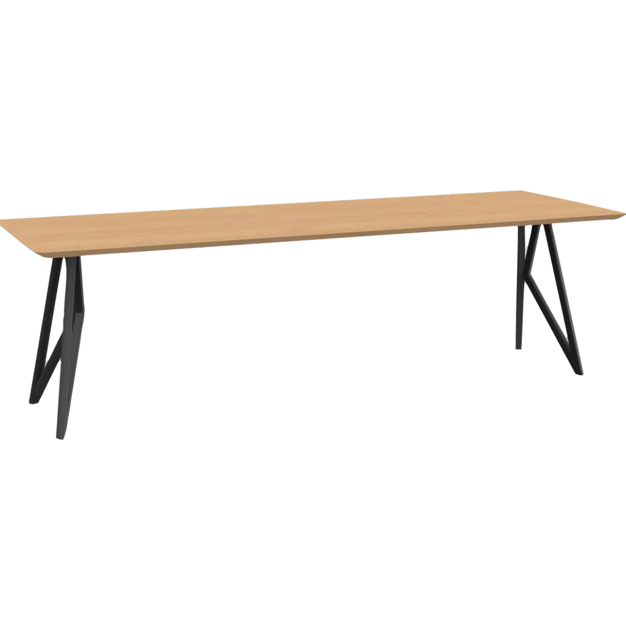 Eettafel Butterfly zwart frame naturel 180x90 cm verjongd