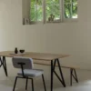 Eettafel Butterfly zwart frame naturel 180x100 cm verjongd