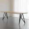 Eettafel Butterfly zwart frame naturel 200x90 cm verjongd