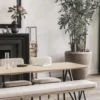 Eettafel Butterfly zwart frame naturel 220x90 cm verjongd