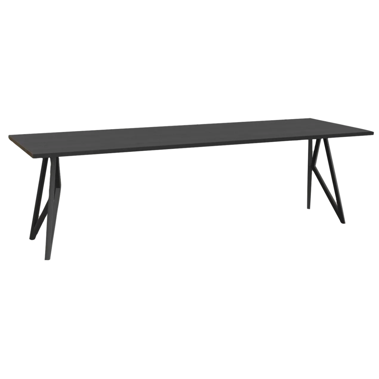 Eettafel Butterfly zwart 200x90 cm rechte rand