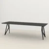 Eettafel Butterfly zwart 200x90 cm verjongde rand