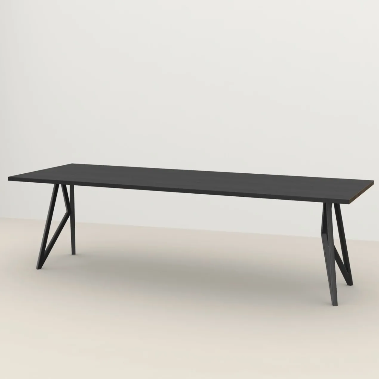 Eettafel Butterfly zwart 220x90 cm rechte rand