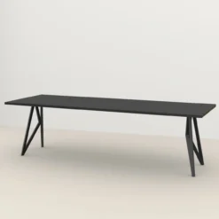 Eettafel butterfly zwart 260x90 cm rechte rand