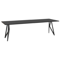 Eettafel Butterfly zwart 280x90 cm rechte rand