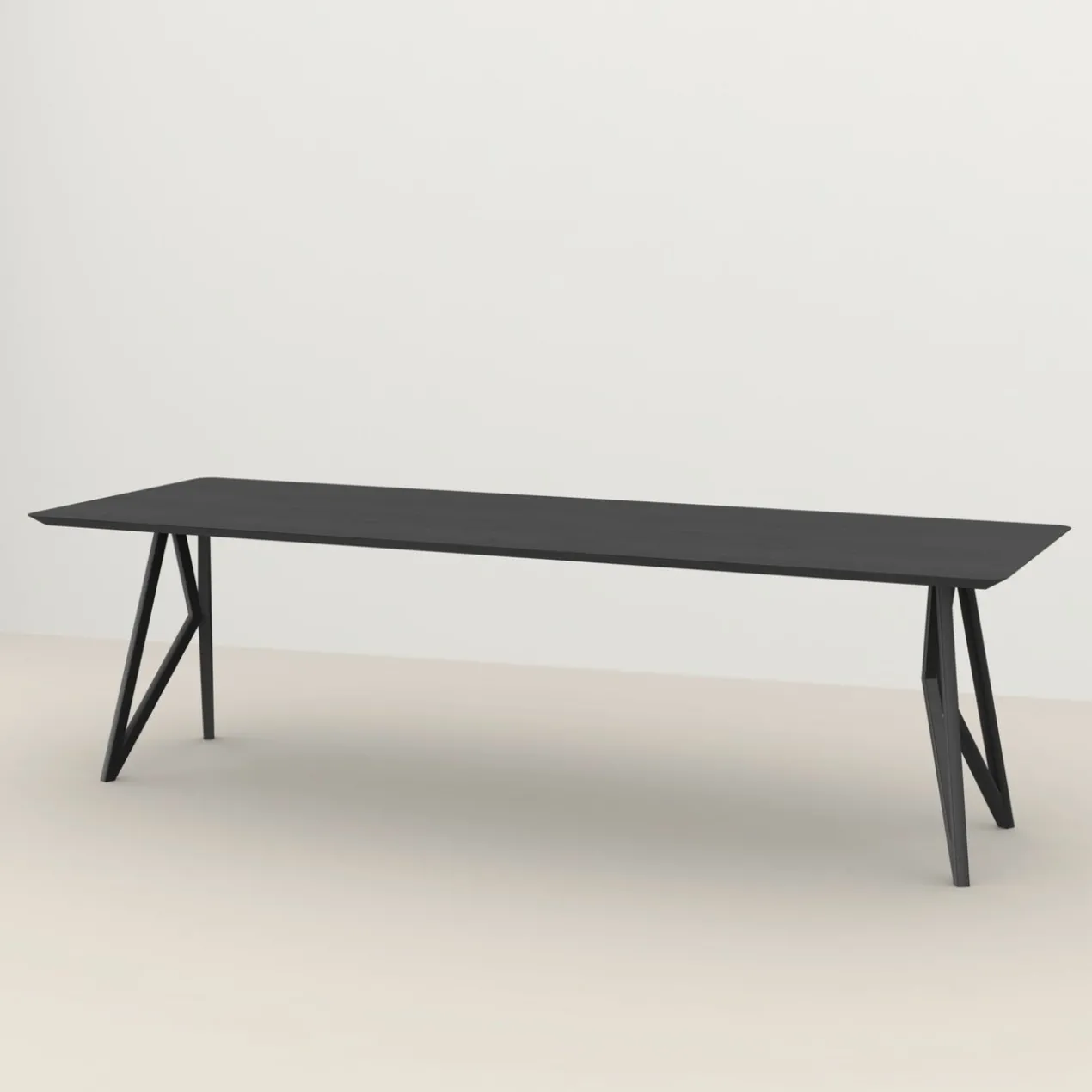 Eettafel Butterfly zwart 300x90 cm verjongde rand