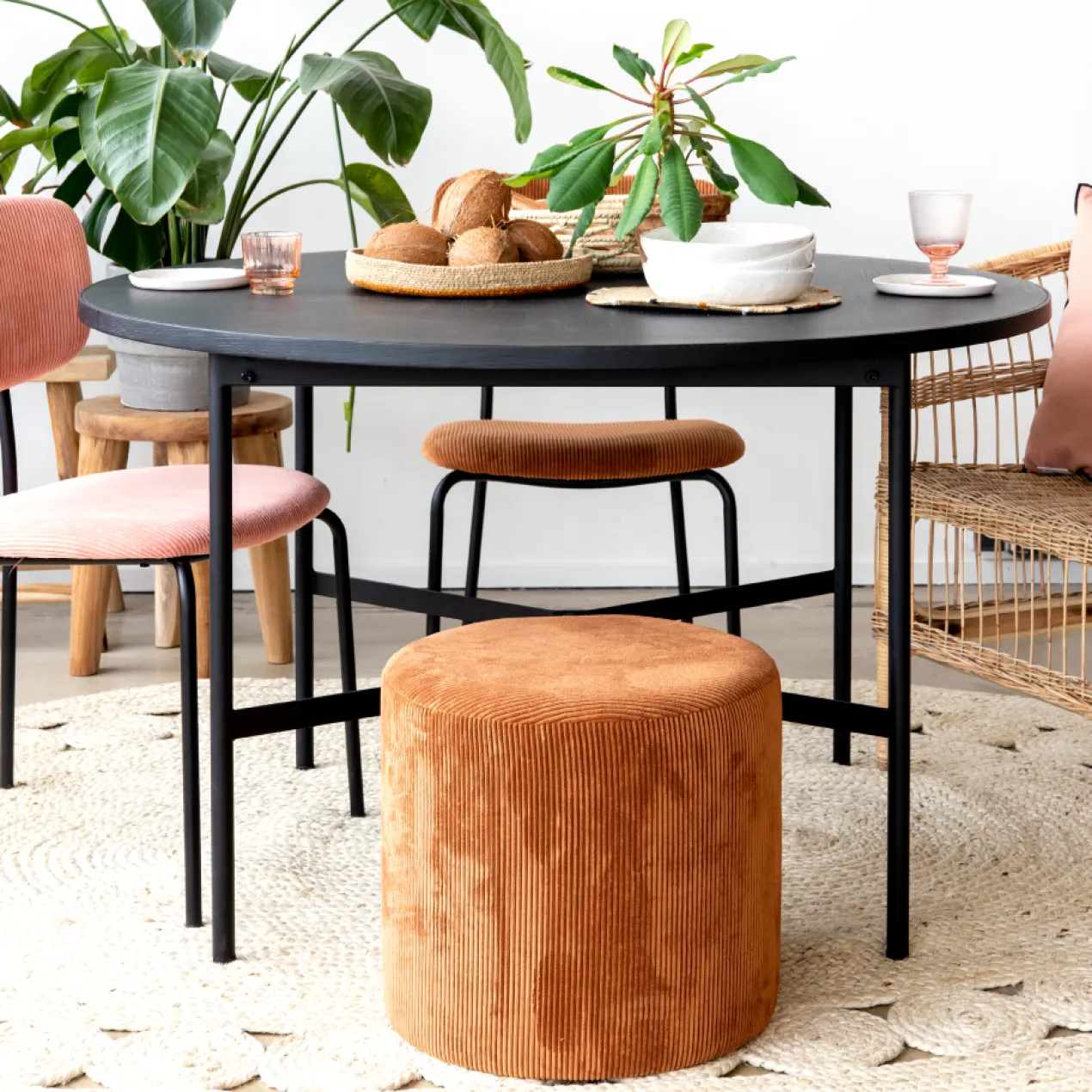 Eettafel Cleo zwart Ø120 cm