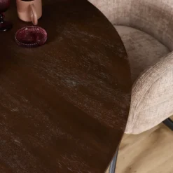 Eettafel De Bokke bruin/wit Ø130 cm