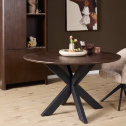 Eettafel De Bokke bruin/zwart Ø150 cm