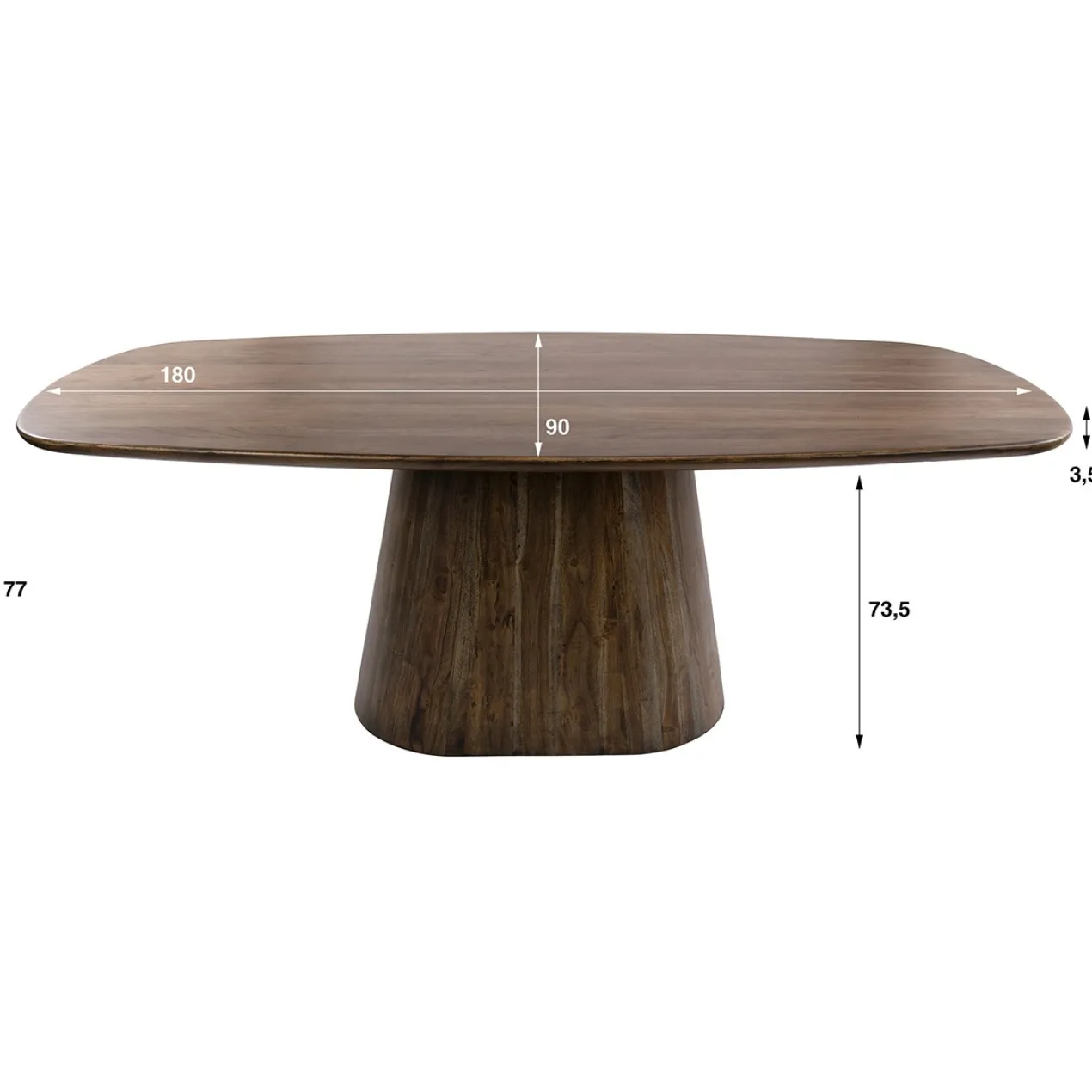 Eettafel Donker deens ovaal 180 cm