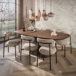 Eettafel Donker deens ovaal 180 cm