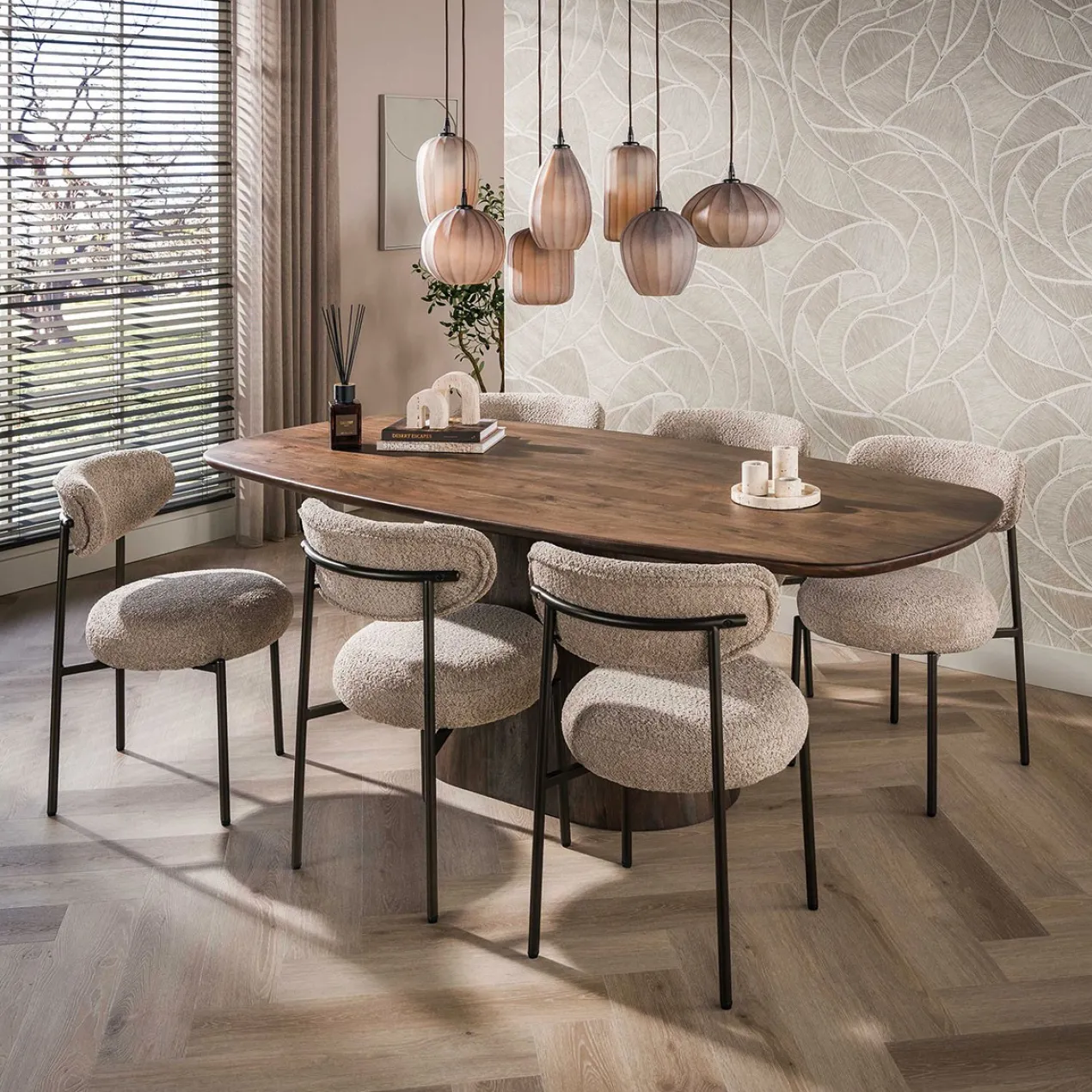 Eettafel Donker deens ovaal 180 cm