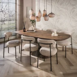 Eettafel Donker deens ovaal 215 cm