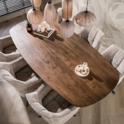 Eettafel Donker deens ovaal 215 cm