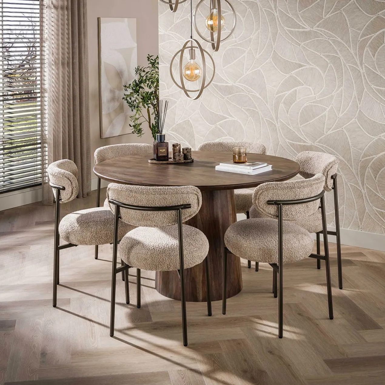 Eettafel Donker Deens Rond
