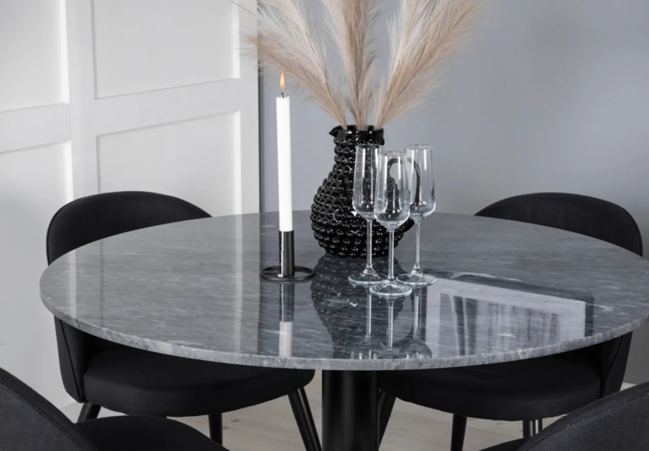 Eettafel Estelle Wit/Zwart