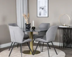Eettafel Estelle Zwart/Grijs