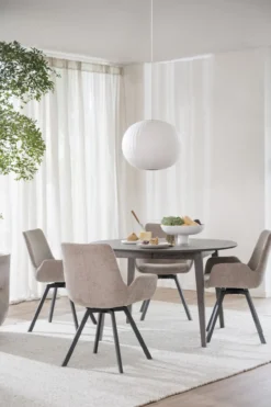 Eettafel Filippa rond donkerbruin uitschuifbaar 170 x 105 cm