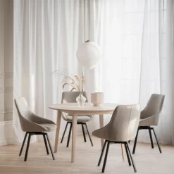 Eettafel Filippa rond Whitewash verlengbaar 170 x 105 cm