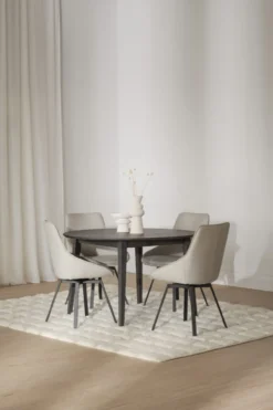 Eettafel Filippa rond Whitewash verlengbaar 170 x 105 cm