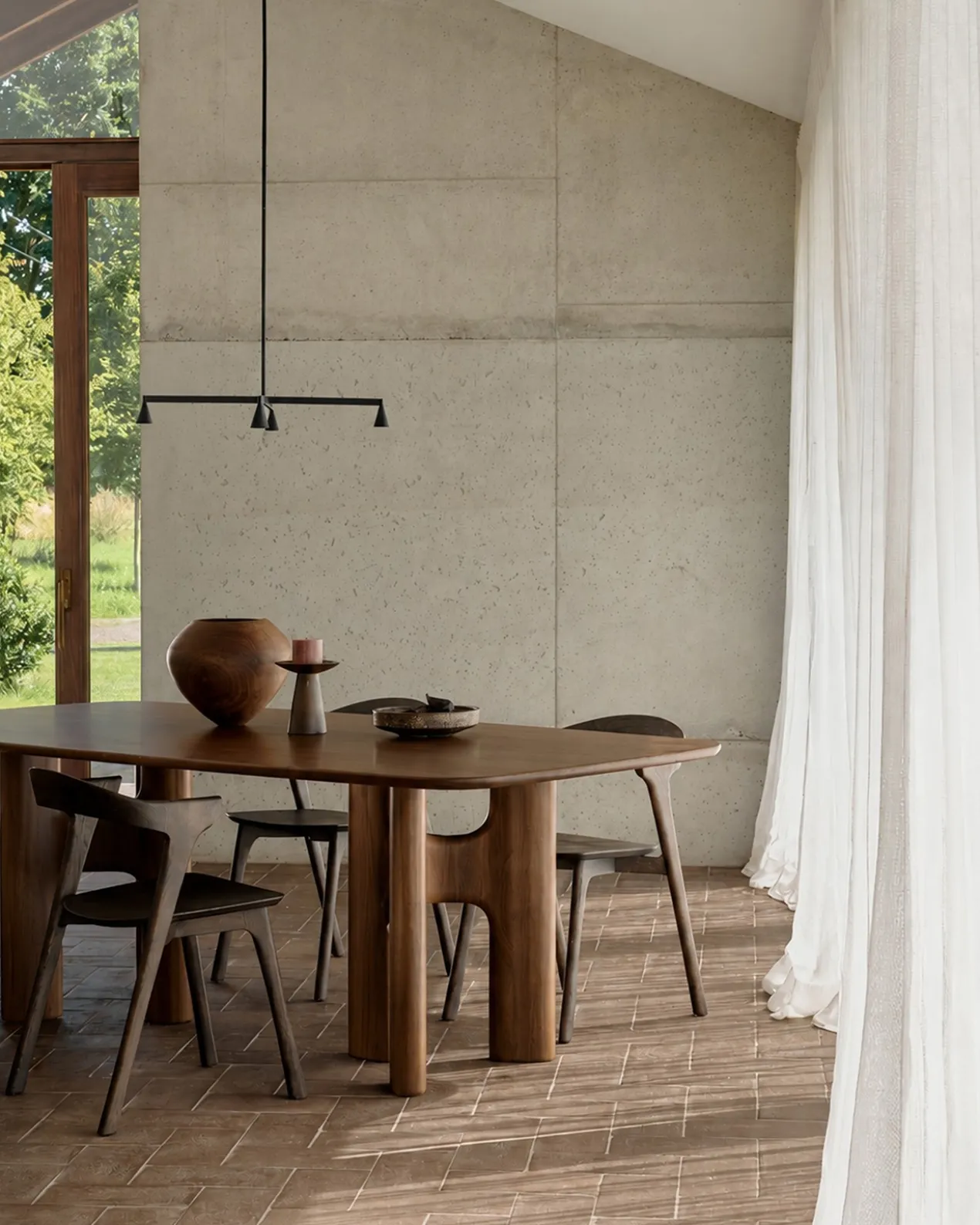 Eettafel Flow teak wild brown 220x110 cm