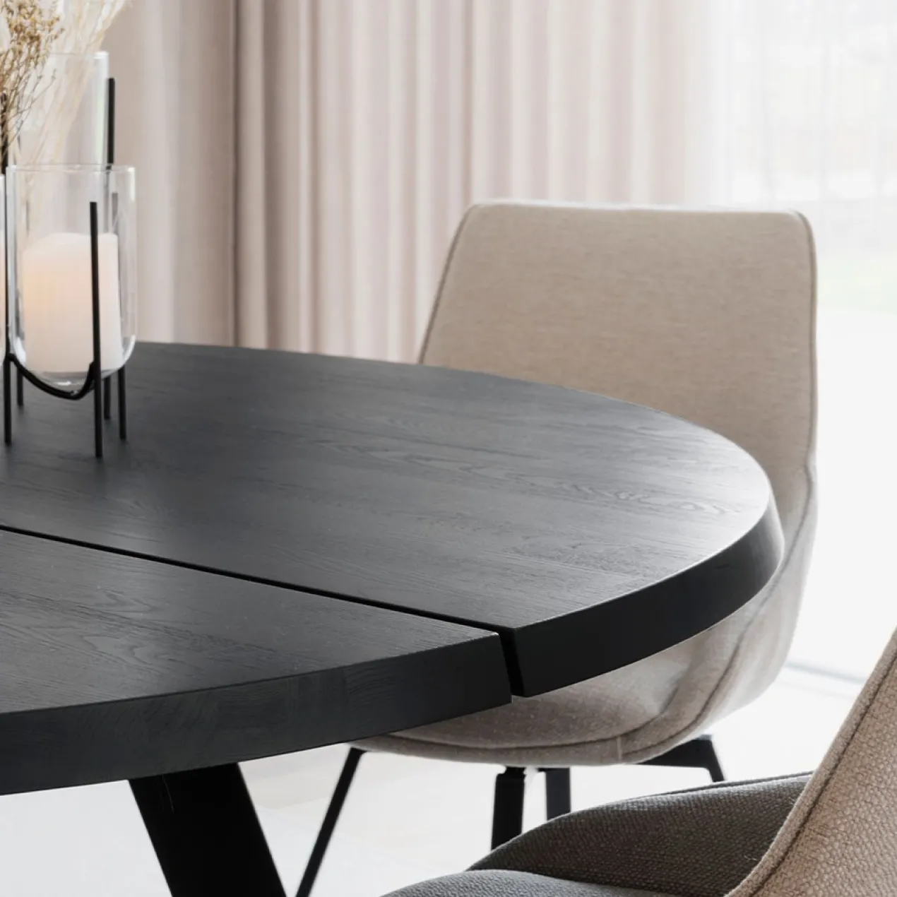 Eettafel Fred rond zwart Zwart