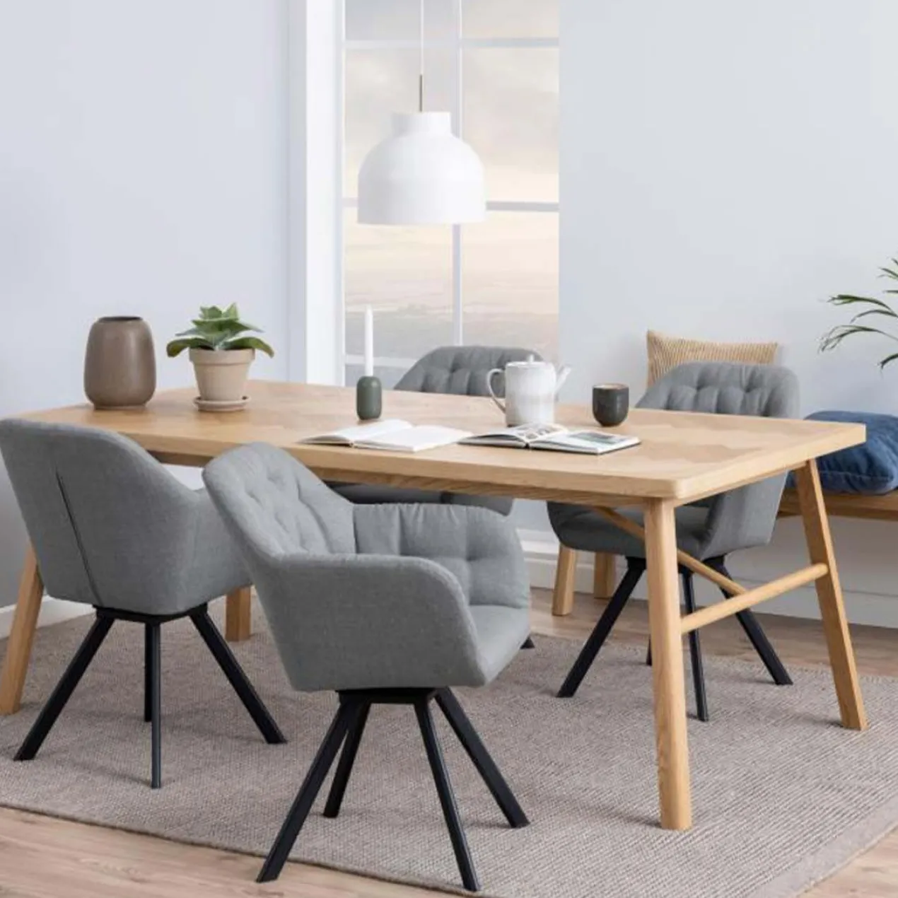 Eettafel Gwen visgraat Naturel