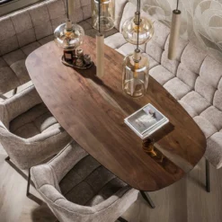 Eettafel Kopenhagen deens ovaal bruin 150x90 cm