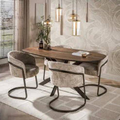 Eettafel Kopenhagen deens ovaal bruin 180x95 cm
