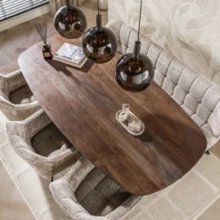 Eettafel Kopenhagen deens ovaal bruin 215x105 cm