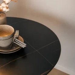 Eettafel Marly keramiek Ø90 cm zwart