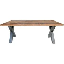 Eettafel Metz industriële X poot 200 cm