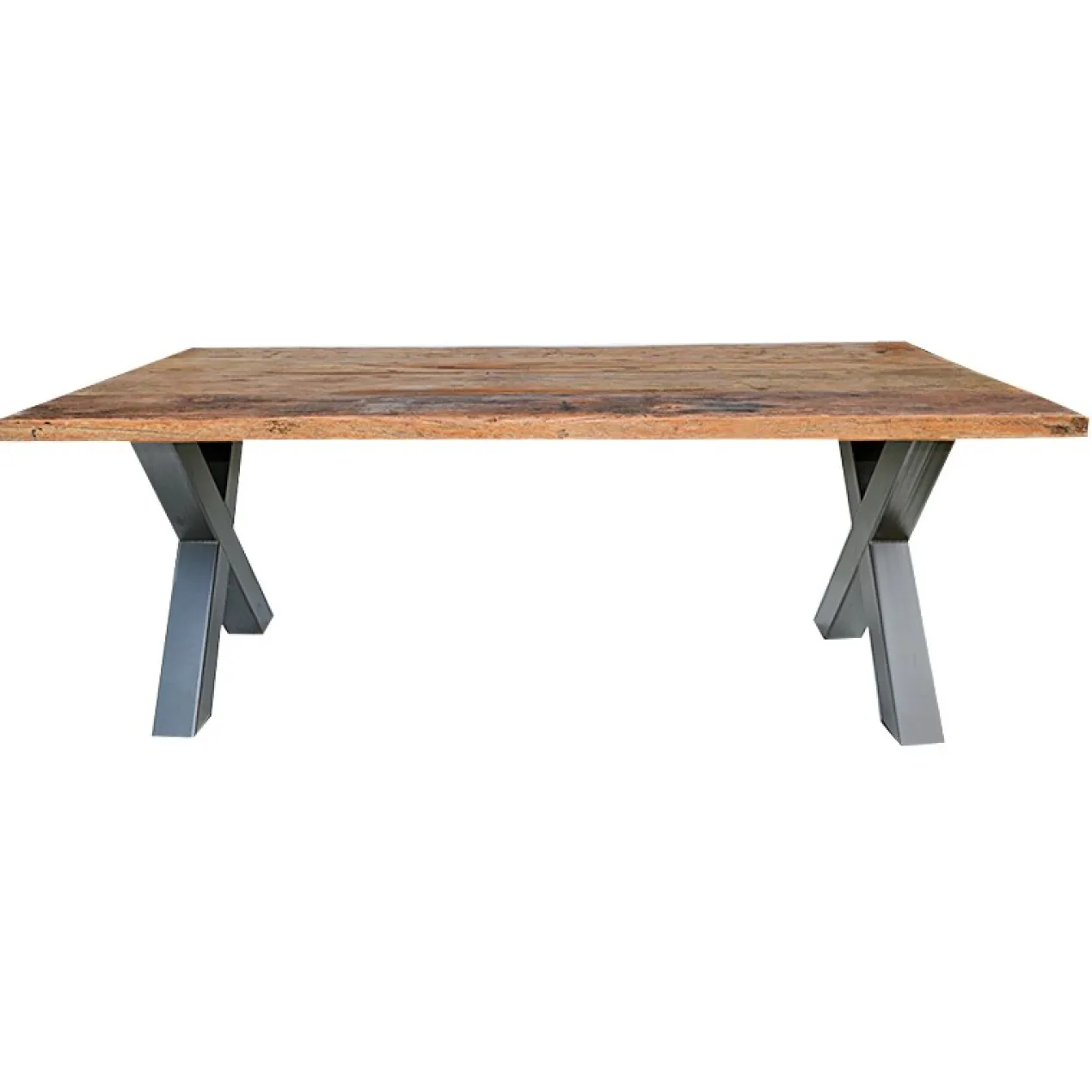 Eettafel Metz industriële X poot 220 cm