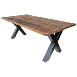 Eettafel Metz industriële X poot 240 cm