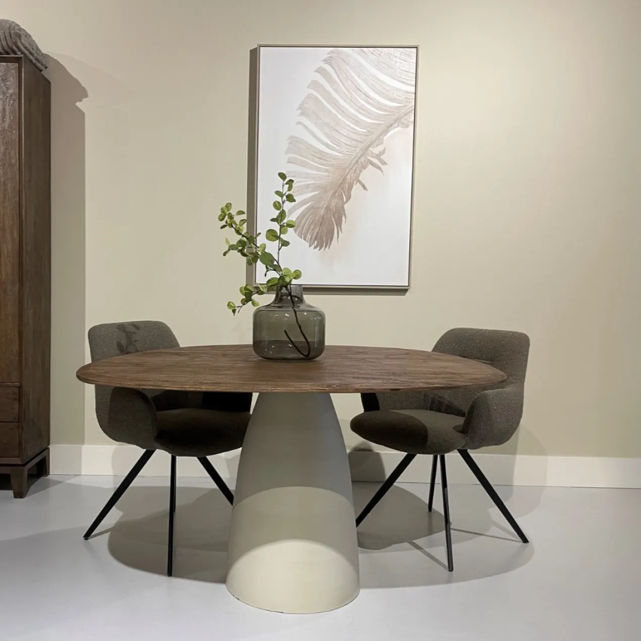 Eettafel Milan Hout 140x120 cm beige